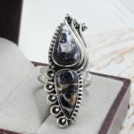 White Buffalo Turquoise Size US 8 925 Sterling Silver Ring (REXT51-176)