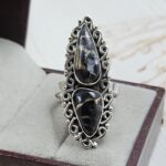 White Buffalo Turquoise Size US 8 925 Sterling Silver Ring (REXT51-178)