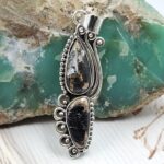 White Buffalo Turquoise 1.5" 925 Sterling Silver Pendant (REXT51-194)