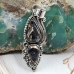 White Buffalo Turquoise 1.5" 925 Sterling Silver Pendant (REXT51-191)