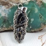 White Buffalo Turquoise 1.5" 925 Sterling Silver Pendant (REXT51-195)