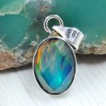 Aurora Opal 0.75" 925 Sterling Silver Pendant (RS29-350)
