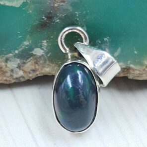 Black Opal 0.75" 925 Sterling Silver Pendant (RS29-354)
