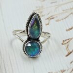 Aurora Opal 925 Size US 10 Sterling Silver Ring (RS11-174)