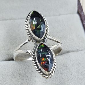 Aurora Opal 925 Size US 10 Sterling Silver Ring (RS11-175)