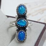 Paraiba Ethiopian Opal 925 Size US 11 Sterling Silver Ring (RS17-675)