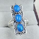 Paraiba Ethiopian Opal 925 Size US 11 Sterling Silver Ring (RS17-673)