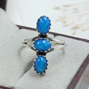 Paraiba Ethiopian Opal 925 Size US 6 Sterling Silver Ring (RS17-615)