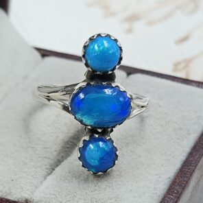 Paraiba Ethiopian Opal 925 Size US 6 Sterling Silver Ring (RS17-614)