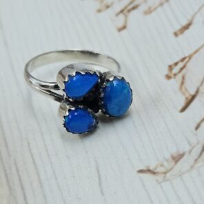 Paraiba Ethiopian Opal 925 Size US 9 Sterling Silver Ring (RS17-647)