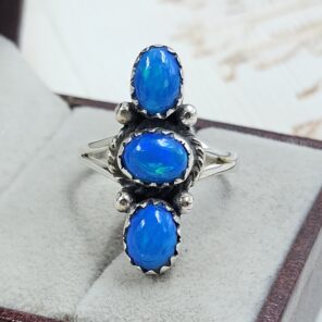 Paraiba Ethiopian Opal 925 Size US 6 Sterling Silver Ring (RS17-616)