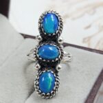 Paraiba Ethiopian Opal 925 Size US 6 Sterling Silver Ring (RS17-613)