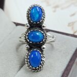 Paraiba Ethiopian Opal 925 Size US 7 Sterling Silver Ring (RS17-621)