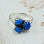 Paraiba Ethiopian Opal 925 Size US 7 Sterling Silver Ring (RS17-629)