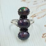 Black Opal 925 Sterling Silver Ring (RS29-344)