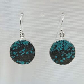 Tibetan Turquoise 1.25" 925 Sterling Silver Earring (REXT58-62)