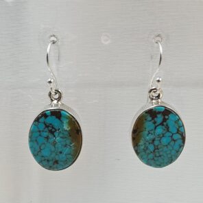 Tibetan Turquoise 1.25" 925 Sterling Silver Earring (REXT58-68)