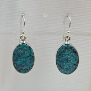 Tibetan Turquoise 1.25" 925 Sterling Silver Earring (REXT58-70)