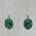 Tibetan Turquoise 1.25" 925 Sterling Silver Earring (REXT58-71)