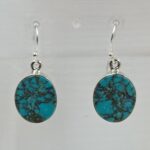 Tibetan Turquoise 1.25" 925 Sterling Silver Earring (REXT58-75)