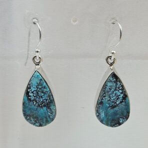 Tibetan Turquoise 1.25" 925 Sterling Silver Earring (REXT58-79)