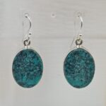 Tibetan Turquoise 1.25" 925 Sterling Silver Earring (REXT58-81)