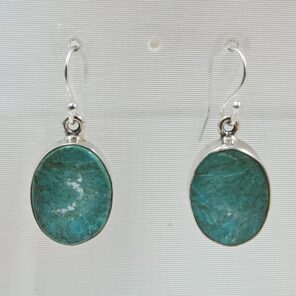 Tibetan Turquoise 1.25" 925 Sterling Silver Earring (REXT58-82)