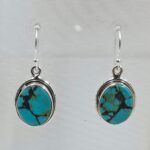 Tibetan Turquoise 1.25" 925 Sterling Silver Earring (REXT58-83)