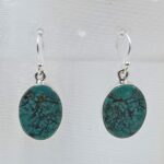 Tibetan Turquoise 1.25" 925 Sterling Silver Earring (REXT58-85)