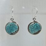 Tibetan Turquoise 1.25" 925 Sterling Silver Earring (REXT58-90)