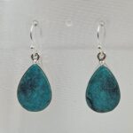 Tibetan Turquoise 1.25" 925 Sterling Silver Earring (REXT58-97)