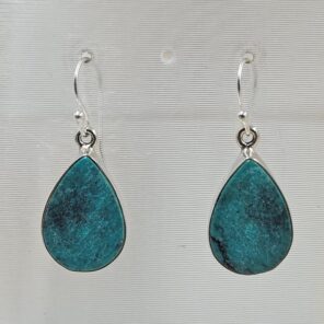Tibetan Turquoise 1.25" 925 Sterling Silver Earring (REXT58-97)