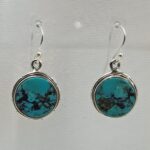 Tibetan Turquoise 1.25" 925 Sterling Silver Earring (REXT58-98)