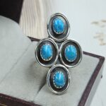 Kingman Turquoise 925 Sterling Silver Ring (REXT22-127)