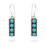 Turquoise Bar Earrings Silver