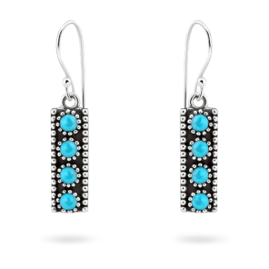 Turquoise Bar Earrings Silver