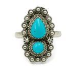 Kingman Turquoise 925 Sterling Silver Ring (REXT142-31)