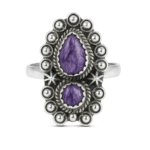 Charoite 925 Sterling Silver Ring (REXT142-34)
