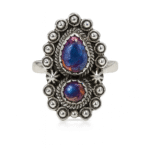Pink Dahlia Turquoise 925 Sterling Silver Ring (REXT142-32)