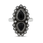 Black Onyx 925 Sterling Silver Ring (REXT142-35)
