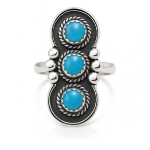 Kingman Turquoise 925 Sterling Silver Ring (REXT142-36)