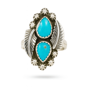 Kingman Turquoise  925 Sterling Silver Ring (REXT142-39)