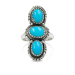 Triple Kingman Turquoise Ring