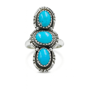 Triple Kingman Turquoise Ring
