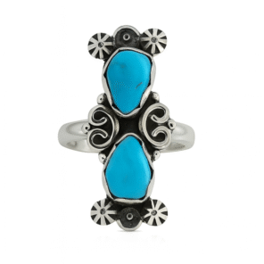 Kingman Turquoise 925 Sterling Silver Ring (REXT143-5)