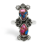 Pink Dahlia Turquoise 925 Sterling Silver Ring (REXT143-7)