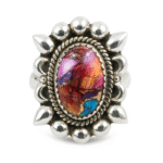 Pink Dahlia Turquoise Southwest Ring