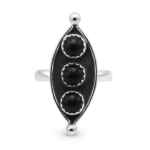 Triple Black Onyx Ring