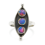 Pink Dahlia Turquoise 925 Sterling Silver Ring (REXT145-5)