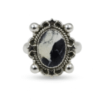 White Buffalo Turquoise 925 Sterling Silver Ring (REXT147-3)